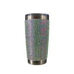 Rhinestone Decor Double Walled Stainless Steel 600ML Insulated Tumbler - Silver