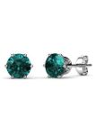 DESTINY Birthstone May emerald Earrings With Swarovski Crystals In A Macaroon Case