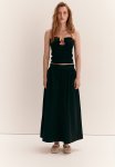 Bead-detail Textured-knit Tube Top - Black