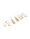 Goldair Gold Blue Cubic Zirconia Studs & Tassel Hoop Earrings 5-PACK