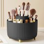 1pc Makeup Brush Storage Box 360 Rotating Makeup Brush Organizer 5-Compartment Large Capacity Brush Rack Desktop Multifunctional Lipstick Pen Stationery Organizer For Storage And Organization