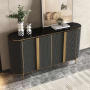 Italian Style Luxury Black Gold Dining Room Sideboard
