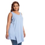 Donnay Plus Size Longer Length Sleeveless Asym Hem - Periwinkle