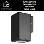 Black Square Down Facing Outdoor Wall Light
