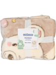 Bear Print Baby Mink Blanket - 100 X 130 Cm Natural
