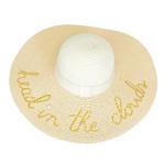 Beige Straw Beach Hat. Head In The Clouds...