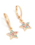 Goldair Gold Diamante Star Huggie Earrings