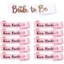 11 Piece Bride To Be & Team Bride Sash Set - Pink And White