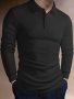 Men's Solid Color Jacquard Short Sleeve Lapel T-Shirt For Summer Casual Versatile Slim Tops As Gift