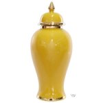 Yellow And Gold Jar With Lid 42 Cm