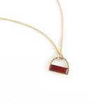 Horizontally Set Feldspar Baguette Pendant - 50CM