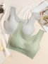 2PCS Solid Seamless Wireless Tank Bra Sporty Comfy Push Up Bra Women's Lingerie & Underwear