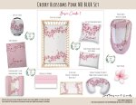 Cot Duvet Bedding Cherry Blossom No Blur Set