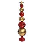 Stacked Red And Gold Jingle Bells 22X22X91CM