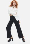 Slit-hem Trousers - Black