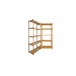2 Bay Corner L Shape Diy Wooden Shelving Unit With 5 Levels Of Shelves 2.1M High 400MM Depth Shelf