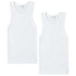 Key Chain Boys' 100% Cotton Tank Tops - 2-PACK Of Comfortable Athletic Undershirts White