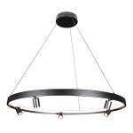 The Markle LED Chandelier Black Satin Nickel 3 Sizes - 80CM Crown With 5 Spotlights Satin Nickle
