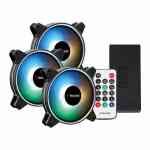 PC Builder Tempest Chill Fan Kit 3X120 Mm Dual Glow Argb Fan + Controller + Rf Remote Pcb Cf Temp Dkit