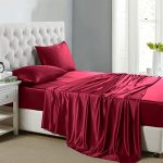 Lanest Housing Silk Satin Sheets Twin XL Size Silk Bed Sheet Set With Deep Pockets Cooling Soft And Hypoallergenic Satin Sheets