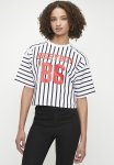 Sissy Boy Erudite: Stripe Boxy Oversized Print Logo Top - Black White