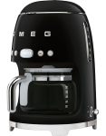 smeg 10-cup black retro filter coffee machine dcf02bleu