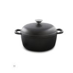 Eetrite Cast Iron Casserole Round 25CM Black