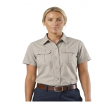 Ladies Bush Shirt Ripstop Ss Stone 5XL
