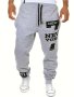 2024 Men's Regular Fit Solid Color Sports Pants With Dual Side Pockets And Drawstring Alphabet "NEW YORK"print Chic And Casual Trousers For Men Perfect