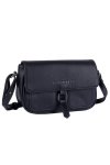 Jo Borkett Jasmine Flapover Crossbody Sling Bag Black