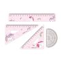 4 Piece Ruler Sets Measuring Kit Stationary Bundle - Pink Kids Unicorn
