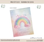 Personalised Fleece Blanket Pastel Rainbow On Clouds