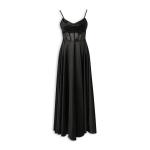 Black Flower Illusion Corset Dress