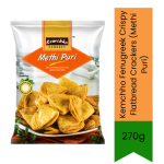 Fenugreek Crispy Flatbread Crackers Methi Puri 270G - Deep-fried Savoury Flour Discs For Afternoon Chai Teatime Snacking Infused