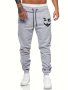 Creepy Face Print Drawstring Sweatpants Loose Fit Pants Men's Casual Joggers For Men Winter Fall Running Jogging