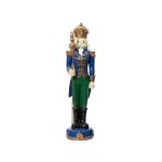 Polyresin Nutcracker With Staff 15.9X15.8X60.2CM - Green & Blue
