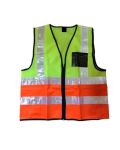 Pioneerlime orange Two Tone Reflective Vest Zip & Id Pouch - Lime orange 4X-LARGE