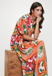 Edit Puff Sleeve Tiered Maxi Dress - Juicy Fruit Tile