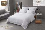 Simon Baker 400TC Egyptian Giza Cotton Sateen Pleated Oxford Duvet Covet Set - White Various Sizes - White Super King 260 X