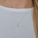 Sandi 925 Sterling Silver Cz Srarfish Necklace 10MM 45CM Chain