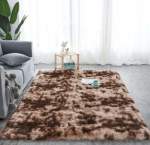 Smte Fluffy Carpet rug -dark Brown Mix With Keychain