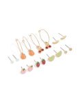 Goldair Gold Fruits Stud & Hoop Earrings 8-PACK