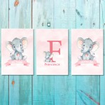 Girls: Set Of 3 - Pink Baby Ellie - 3 X A4
