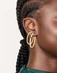 Goldair Gold Plated Thick Flat Hoop Earrings 2-PACK
