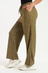 Ladies Polka Dot Print Wide Leg Pants With Pockets