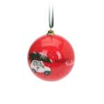 Xmas Ball Polyester 7.5CM Red - With Car