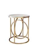 Abstract Side Table - White & Gold