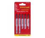 T-shank Jigsaw Blades 5 Piece Assorted