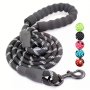 Reflective Dog Leash With Comfortable Padded Handle - Double Heavy Duty Traction Rope For Strong Dogs - Enhance Safety And Control On Walks