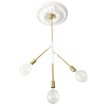 Triple Pendant - White & Brass